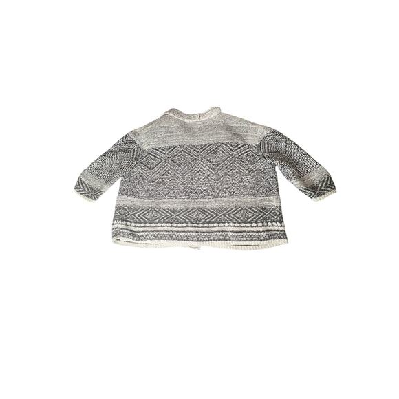 J.Jill size 3X cardigan, black/gray/cream pockets 3/4 Boho fringe open front - Picture 3 of 8